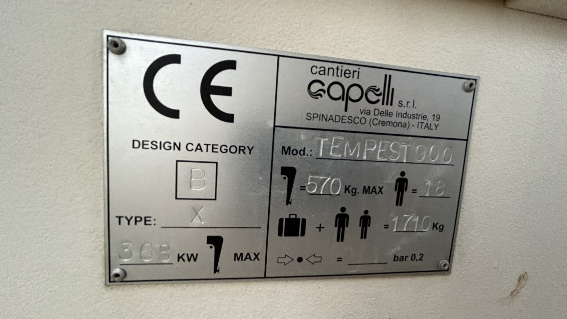 CAPELLI - TEMPEST 900 WA à vendre