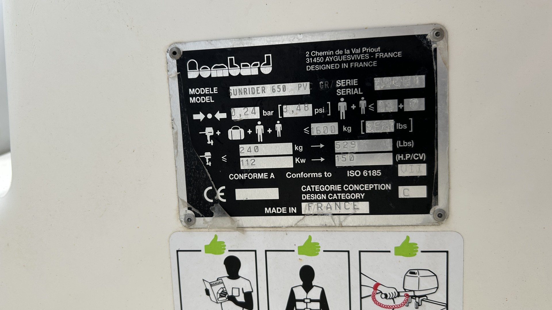 BOMBARD - SUNRIDER 650 à vendre